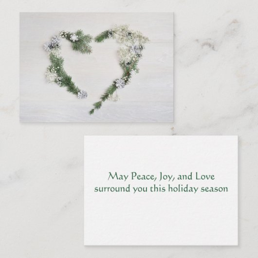 Aangepaste vrede, vreugde en liefde hart notitiekaartje (Voorkant / Achterkant)