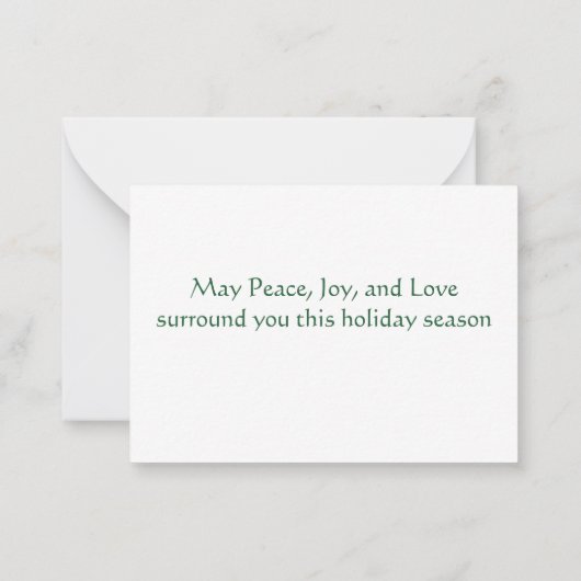 Aangepaste vrede, vreugde en liefde hart notitiekaartje (Achterkant)