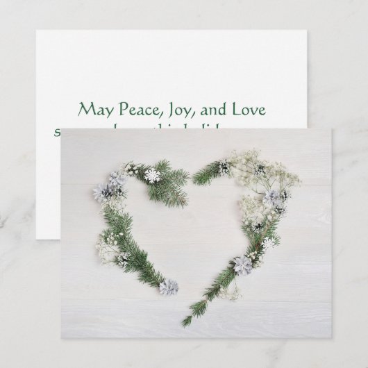 Aangepaste vrede, vreugde en liefde hart notitiekaartje (Voorkant / Achterkant)