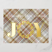 Aangepaste vredeliefde Red Holly Berries Foliage Folie Feestdagen Briefkaart (Voorkant)