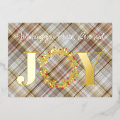 Aangepaste vredeliefde Red Holly Berries Foliage Folie Feestdagenkaart (Voorkant)