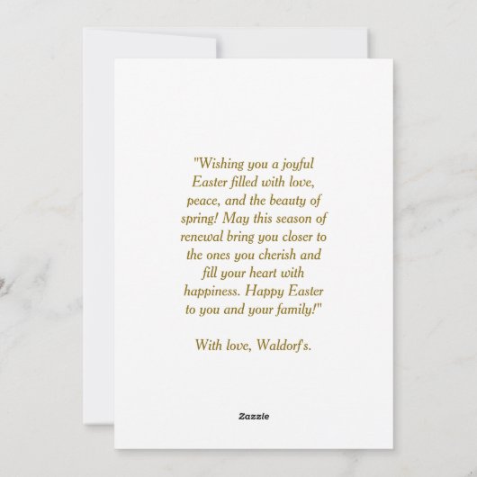 Aangepaste vreugdevolle Paas Wenskaart met Foto Feestdagenkaart (Achterkant)