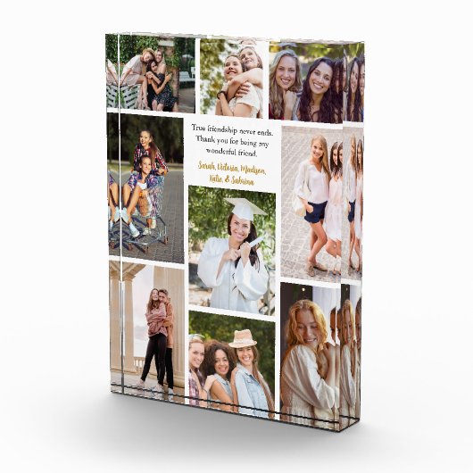 Aangepaste Vrienden Collage Vriendschap Quote Fotoblokken (Rechts)