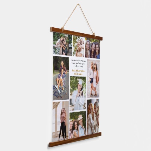 Aangepaste Vrienden Collage Vriendschap Quote Hangend Wandkleed (Gebogen)