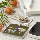 Aangepaste vrienden foto collage Sleutelhanger (Voorkant Rechts)