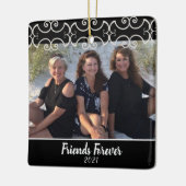 Aangepaste vrienden voor 2-zijdige kerstfoto's keramisch ornament (Links)