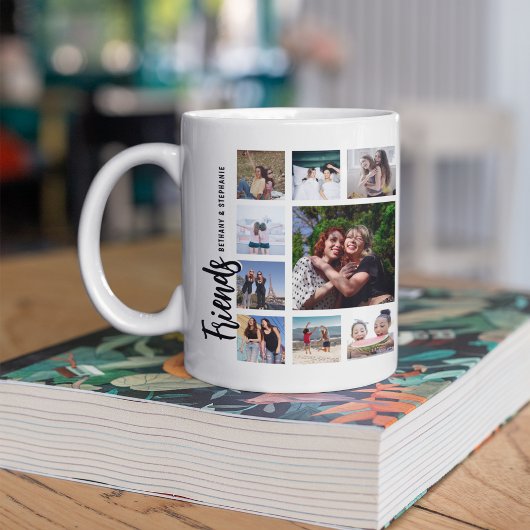 Aangepaste vriendenfoto-collage koffiemok