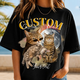 Aangepaste vriendin gezicht bootleg rap t-shirt