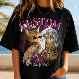 Aangepaste vriendin gezicht bootleg rap t-shirt