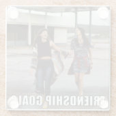 Aangepaste vriendschapsfoto Funny Friendship Goals Glazen Onderzetter (Achterkant)
