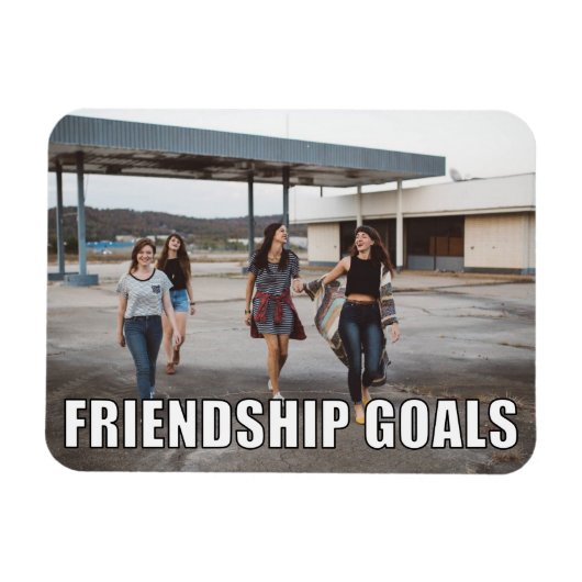 Aangepaste vriendschapsfoto Funny Friendship Goals Magneet (Horizontaal)