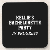 Aangepaste vrijgezellenfeest aan de gang bier onderzetter (Voorkant)