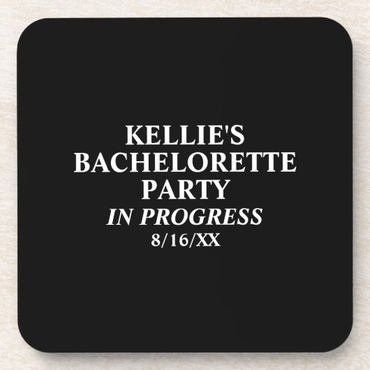 Aangepaste vrijgezellenfeest aan de gang bier onderzetter (Voorkant)