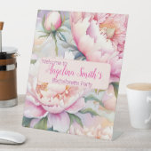 Aangepaste vrijgezellenfeest, aanstaande bruid reclamebord met voetstuk (Insitu)