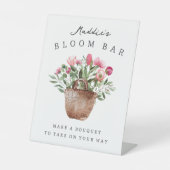 Aangepaste Vrijgezellenfeest Bloom Bar Reclamebord Met Voetstuk (Voorkant)