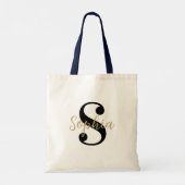 Aangepaste vrijgezellenfeest bruidsmeisje monogram tote bag (Achterkant)