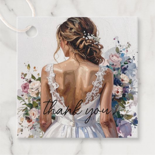Aangepaste Vrijgezellenfeest Dress Dank u Bedankjes Labels (Voorkant)