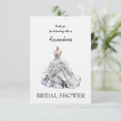 Aangepaste Vrijgezellenfeest Dress Dank u Bedankkaart (Staand voorkant)