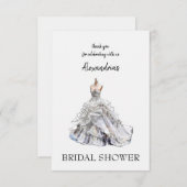 Aangepaste Vrijgezellenfeest Dress Dank u Bedankkaart (Voorkant / Achterkant)