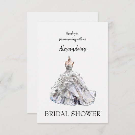 Aangepaste Vrijgezellenfeest Dress Dank u Bedankkaart (Voorkant / Achterkant)