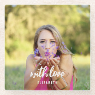 Aangepaste Vrijgezellenfeest foto Eenvoudige moder Glazen Onderzetter