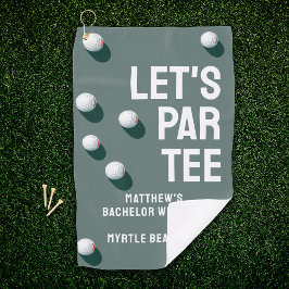 Aangepaste vrijgezellenfeest golfreis Let's Par Te Golfhanddoek