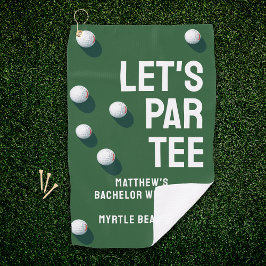Aangepaste vrijgezellenfeest golfreis Let's Par Te Golfhanddoek