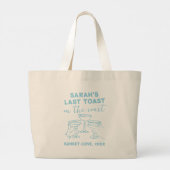 Aangepaste vrijgezellenfeest laatste toast op de k grote tote bag (Achterkant)