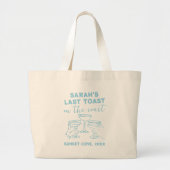 Aangepaste vrijgezellenfeest laatste toast op de k grote tote bag (Voorkant)