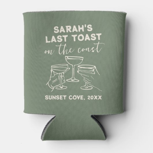 Aangepaste vrijgezellenfeest laatste toast op het  blikjeskoeler (Voorkant)