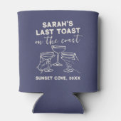 Aangepaste vrijgezellenfeest laatste toast op kust blikjeskoeler (Achterkant)