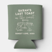 Aangepaste vrijgezellenfeest laatste toast op kust blikjeskoeler (Achterkant)