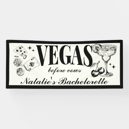 Aangepaste vrijgezellenfeest Las Vegas Personalisa Spandoek (Horizontaal)