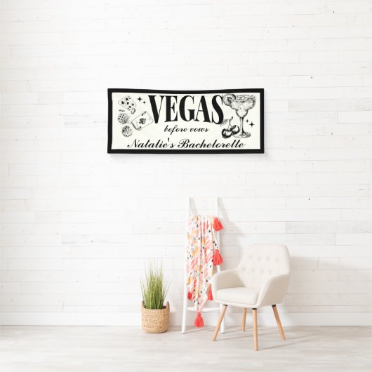 Aangepaste vrijgezellenfeest Las Vegas - Persoonli Spandoek (Insitu)