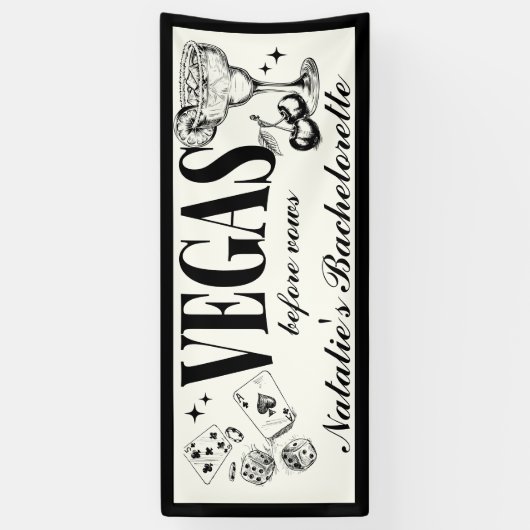 Aangepaste vrijgezellenfeest Las Vegas - Persoonli Spandoek (Verticaal)
