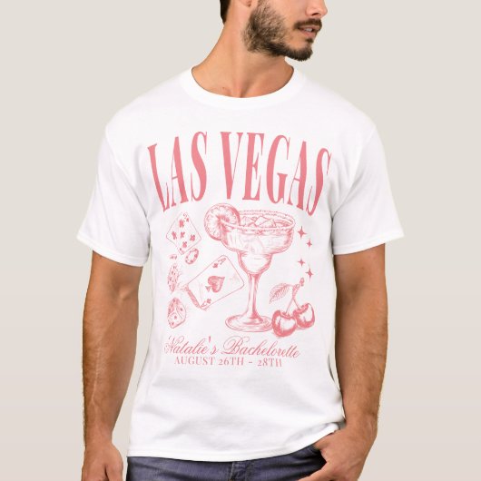 Aangepaste vrijgezellenfeest Las Vegas Persoonlijk T-shirt (Voorkant)
