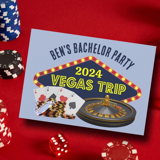 Aangepaste vrijgezellenfeest Las Vegas Trip Casino Kaart