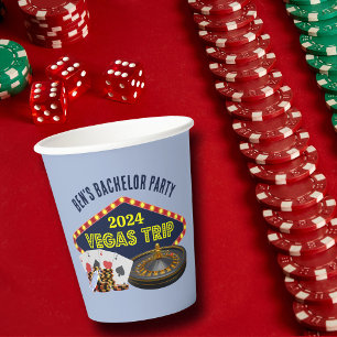 Aangepaste vrijgezellenfeest Las Vegas Trip Casino Papieren Bekers