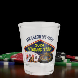 Aangepaste vrijgezellenfeest Las Vegas Trip Casino Shot Glas