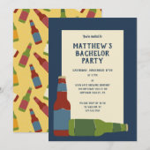 Aangepaste vrijgezellenfeest met bierflessen kaart (Voorkant / Achterkant)