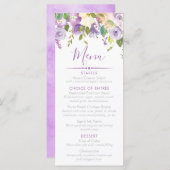 Aangepaste Vrijgezellenfeest Paarse pony's Menu (Voorkant / Achterkant)