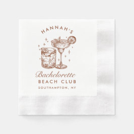 Aangepaste vrijgezellenfeest Retro Cocktail Bruin Servet