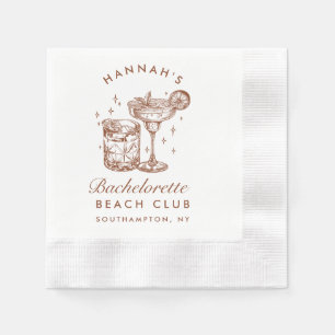 Aangepaste vrijgezellenfeest Retro Cocktail Bruin Servet