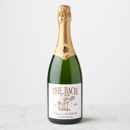 Aangepaste vrijgezellenfeest Retro Cocktail Bruin Sparkling Wijnetiket