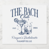 Aangepaste vrijgezellenfeest Retro cocktail grijs Sparkling Wijnetiket (Enkel label)