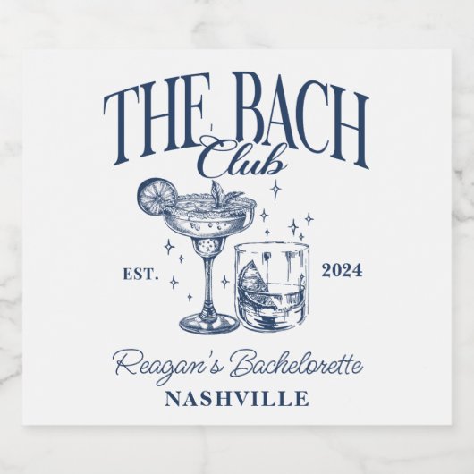 Aangepaste vrijgezellenfeest Retro cocktail grijs Sparkling Wijnetiket (Enkel label)