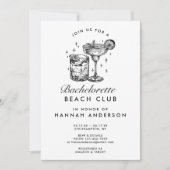 Aangepaste vrijgezellenfeest Retro Cocktail Zwart  Kaart (Voorkant)