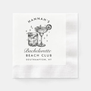 Aangepaste vrijgezellenfeest Retro Cocktail Zwart Servet