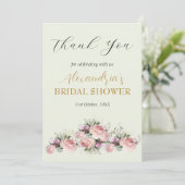 Aangepaste Vrijgezellenfeest Rozen Dank u Bedankkaart (Staand voorkant)