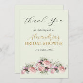 Aangepaste Vrijgezellenfeest Rozen Dank u Bedankkaart (Voorkant / Achterkant)